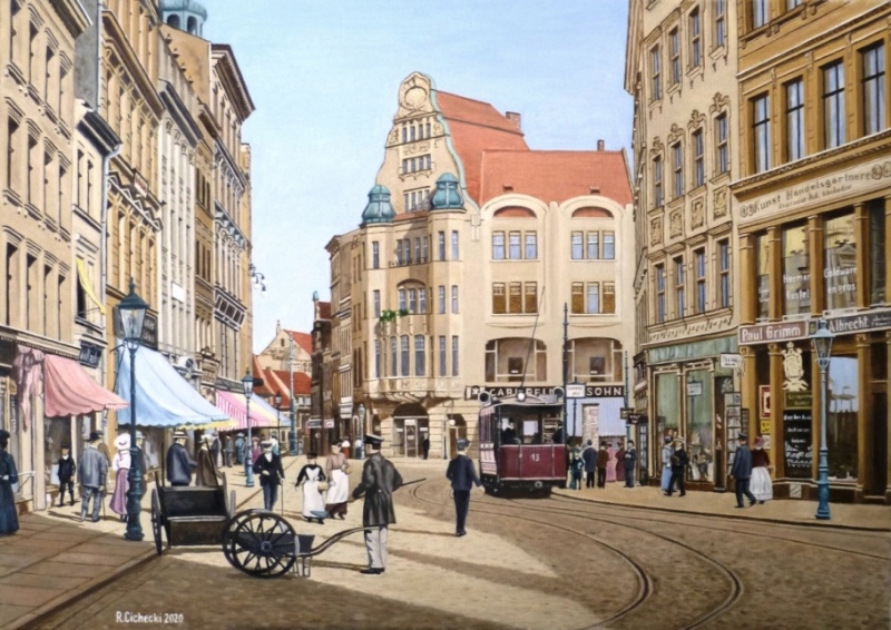 Szczecin , Rynek Węglowy (Stettin , Kohlmarkt) , 50 x 70 , olej.JPG