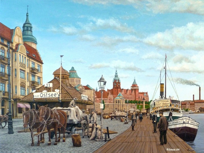 Bulwar Parowców (Am Dampfschiffsbollwerk) , 60 x 80 , olej.JPG
