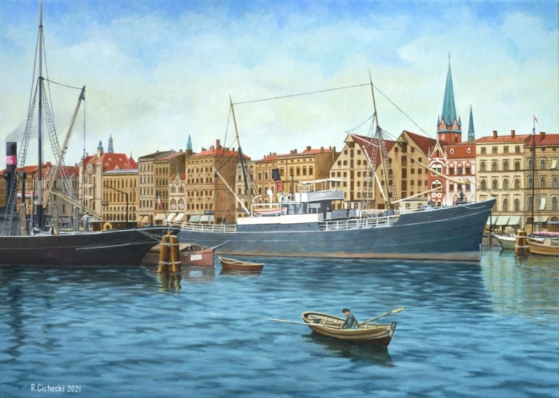 Szczecińskie Bulwary 7 ( Stettin Hafen) , 50 x 70 , olej.JPG