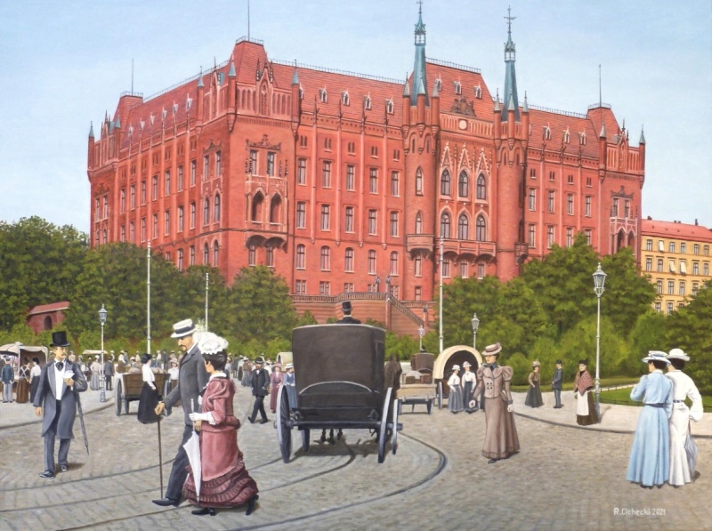 Ratusz Czerwony (zwany też Nowym (niem. „Neues Rathaus”) , 60 x 80 , olej  1200.JPG
