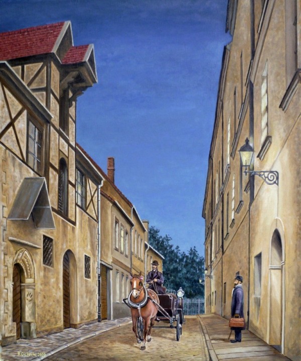 Ulica Rycerska (Kleine Ritterstraße) , 60 x 50 , olej.JPG