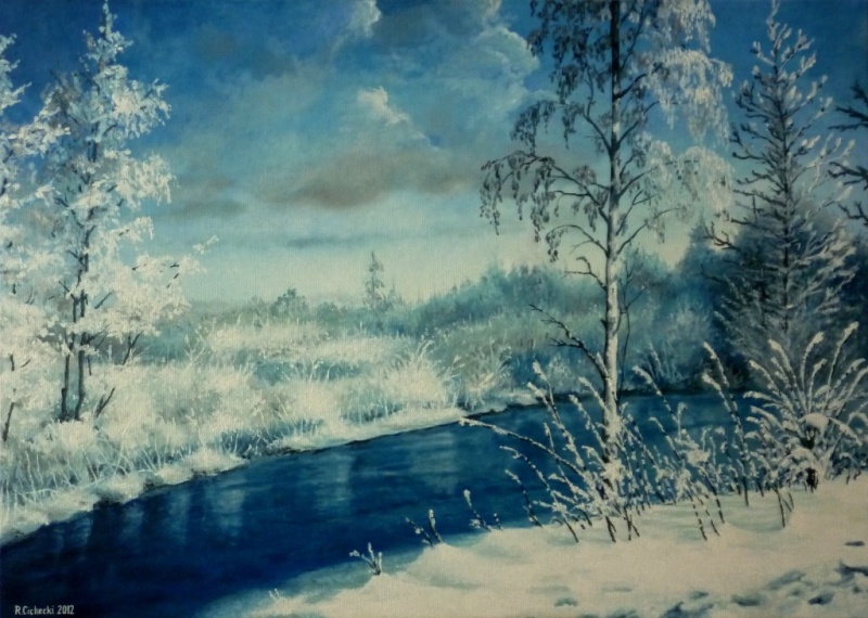 Pejzaż zimowy , 50 x 70 , olej.JPG
