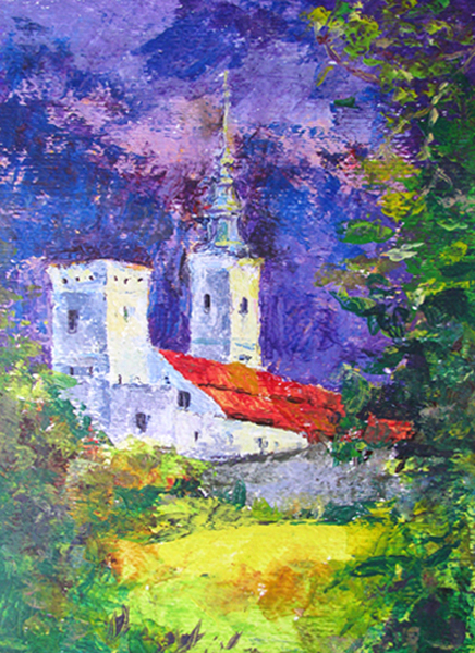 Klasztor Cystersów w Sulejowie akryl 32x24 2010.jpg
