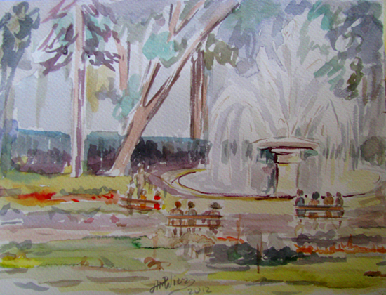 Ciechocinek Fontanna  akwarela Fabriano 24x18 a.jpg
