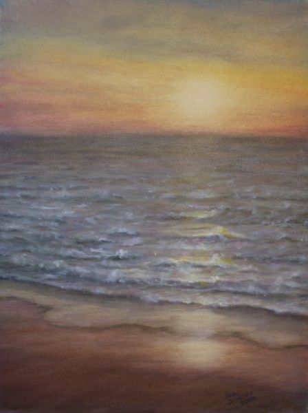 14 Zachód nad Bałtykiem olej, płótno 30x40 2010.jpg